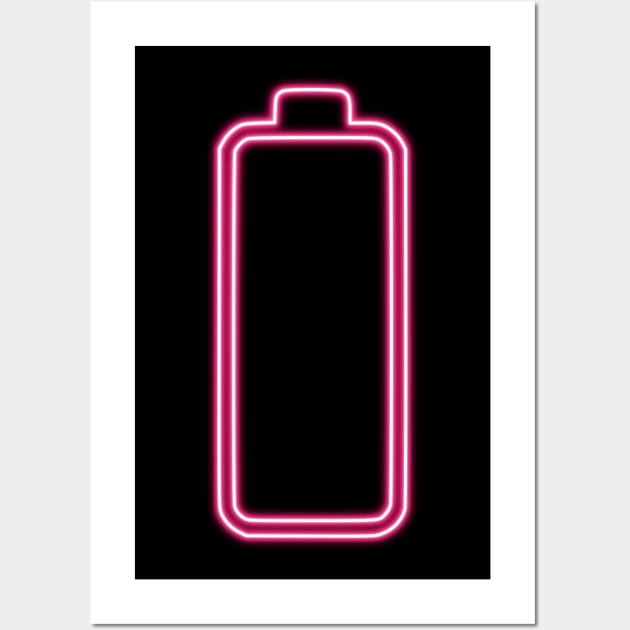 Pink Neon Battery empty...Tired Wall Art by la chataigne qui vole ⭐⭐⭐⭐⭐